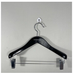 EMPORIO ARMANI Logo Black Wood Hanger For Suit, Shirts, Pants, Jackets.